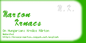 marton krnacs business card